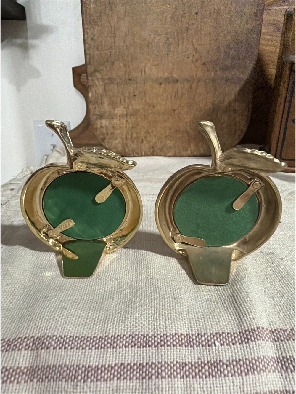 VTG Brass Apple Picture Frame Set Of 2 Mid Century Fits 1.5x1.5” Country Farm